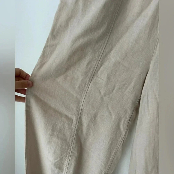 Zenana  wide leg linen high waist pant ** Hemmed To Calf - Picture 6 of 9